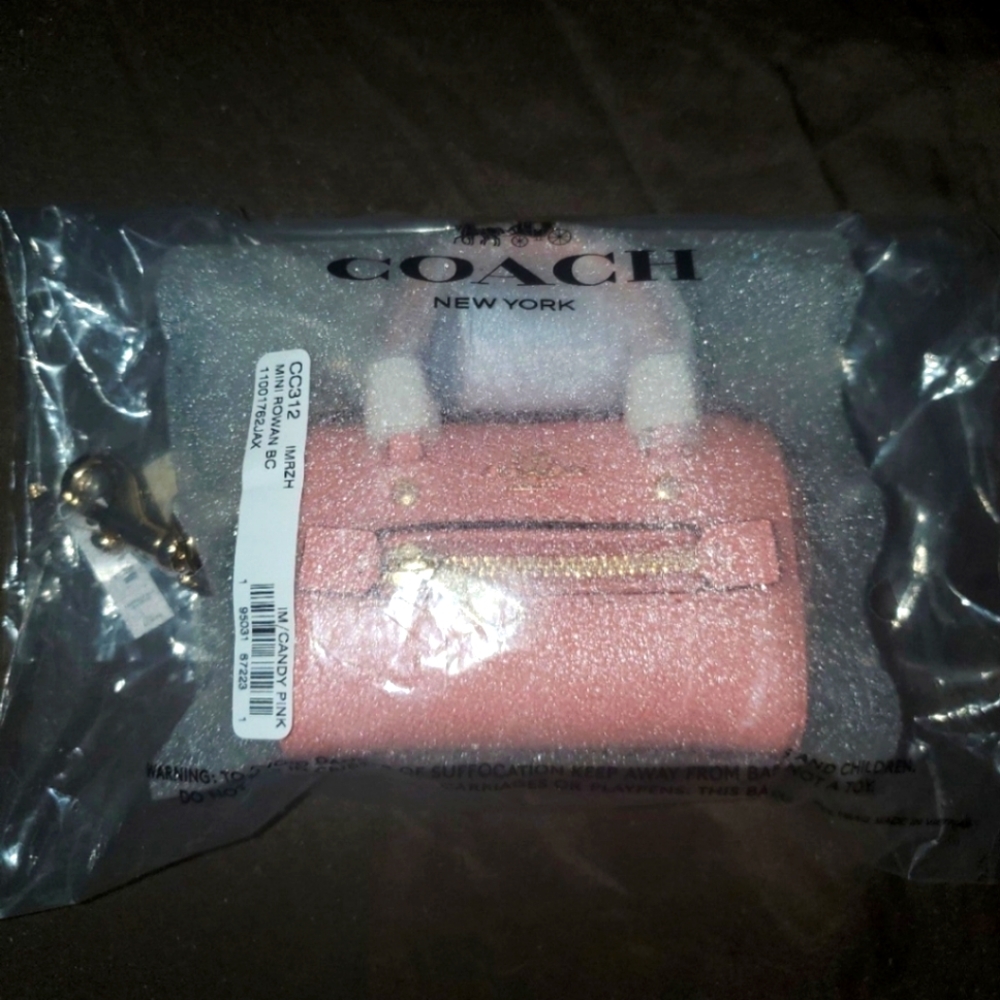 (((SOLD)))Coach Rowan Satchel Bag charm (candy pink) *FIRM PRICE